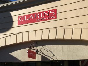 Storefront Signs for Clarins Outlet