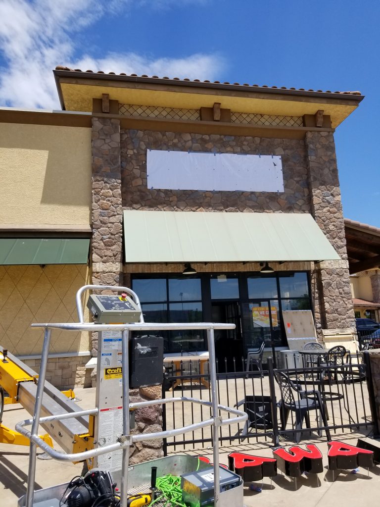 Installing Channel Letter Signs and Logo Boxes Overland Park KS