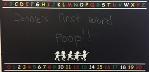 Example of using blackboard vinyl in baby's room