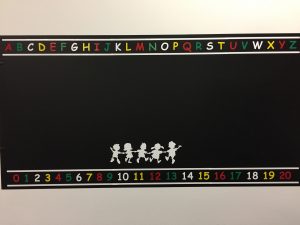 Blank chalkboard vinyl for use in a baby's room
