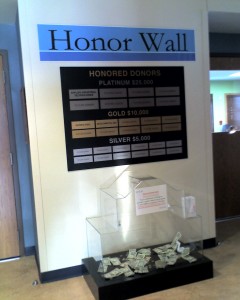 Honor Wall at First Tee of Cleveland