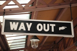 Way out sign, Moor Street railway station, Birmingham.