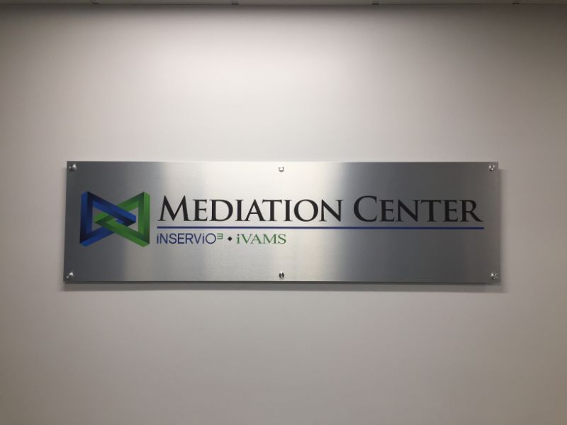 lobby logo and directional signs in Irvine