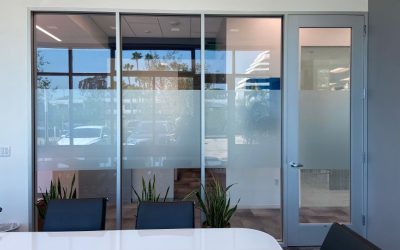 Etched Glass Privacy Film Adds to Décor of Conference Room in Newport Beach!