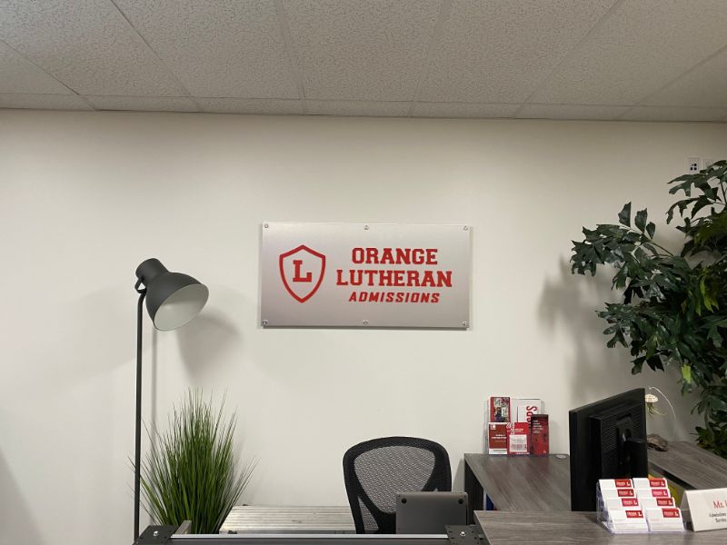 wall wrap and lobby logo in Orange