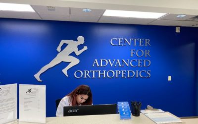 Brushed Metal Office Logo Signs Brand Cerritos Orthopedic Center’s New Location!