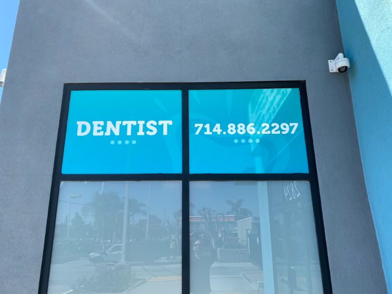 installation of window graphics and a building sign in Anaheim