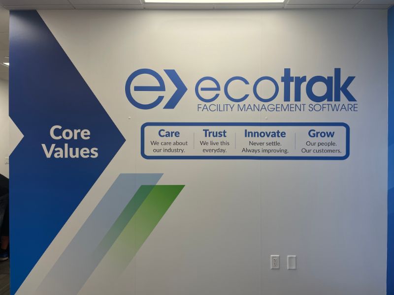 Mission Vision and Values Wall Graphics for Offices in Irvine CA