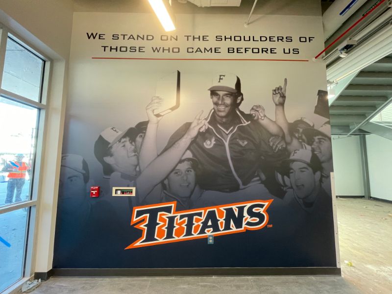 Custom Printed Wallpaper Decorates Cal State Fullerton’s New Baseball Facility