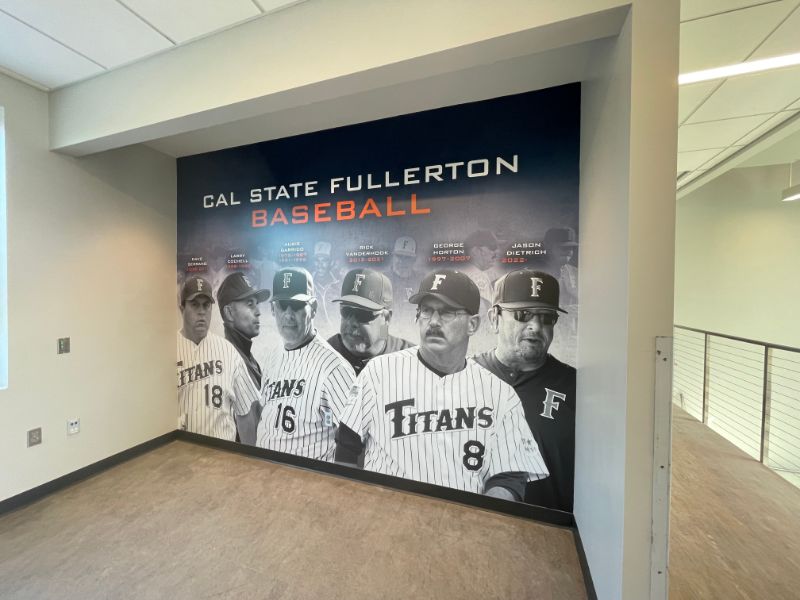 Custom Printed Wallpaper Decorates Cal State Fullerton’s New Baseball Facility