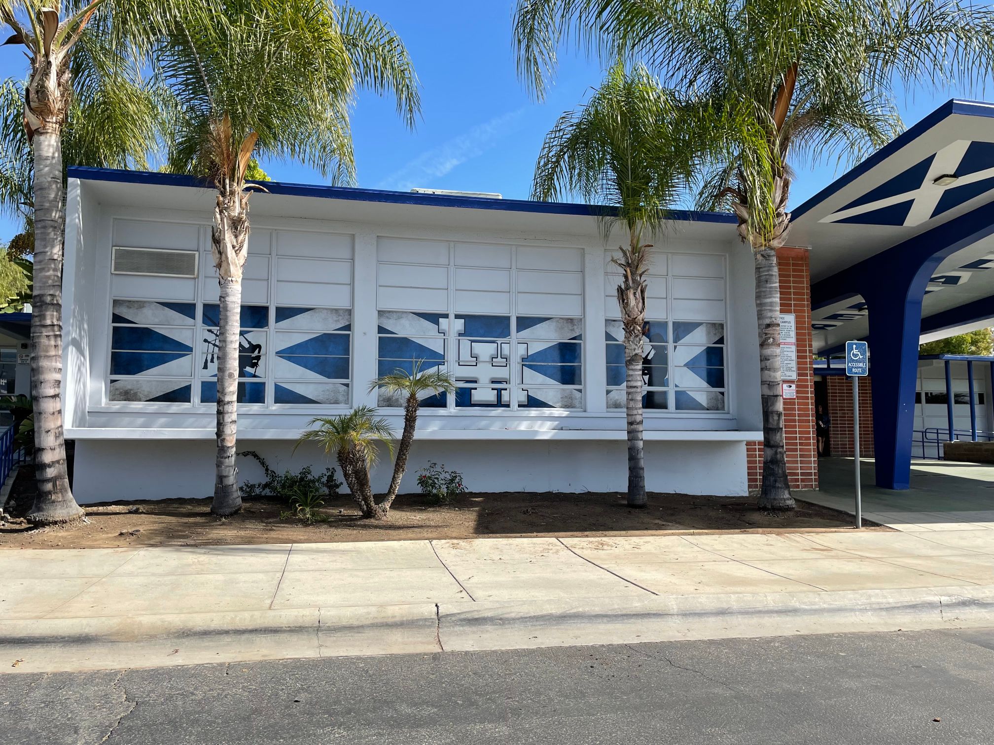 Perforated Window Graphics Welcome Visitors to La Habra High School in Orange County, CA!