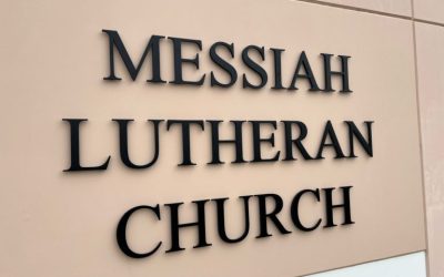 Brushed Aluminum Building Lettering for Lutheran Church in Orange County, CA!