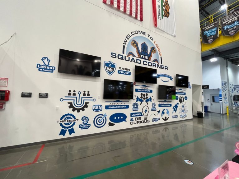 Custom Designed Wall Graphics for Amazon in Eastvale, CA