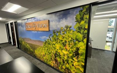 Printed Wallpaper for Offices in Tustin, CA, Adds Interest and Branding to Your Commercial Space!