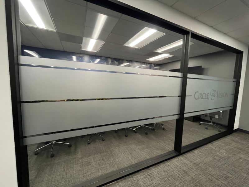 Etched and Frosted Glass Graphics Provide Privacy and an Upscale Look for Offices in Orange County, CA!