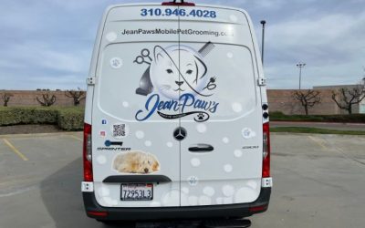 Decals & Lettering Turn Mobile Groomer’s Sprinter Van into a Rolling Billboard in Orange County, CA!