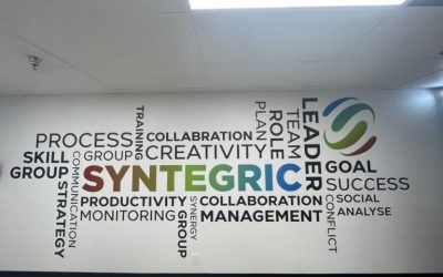 Custom Word Wall Graphic Adds Branding and Interest to Orange County, CA, Offices!