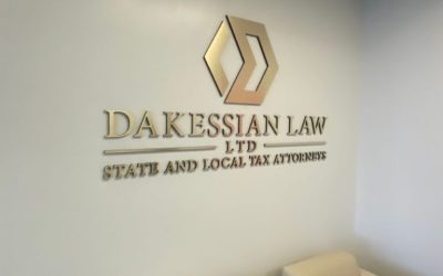 Brushed Gold Metal Lobby Sign for Los Angeles Law Firm Has Elegant and Professional Look to Welcome Clients