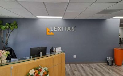 Building and Lobby Logo Sign for Lexitas in Irvine, CA Mark Their Space!