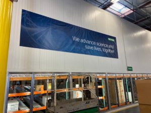 giant warehouse wall mounted banners in irvine, ca