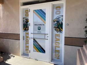 perforated window graphics for schools in los angeles, ca
