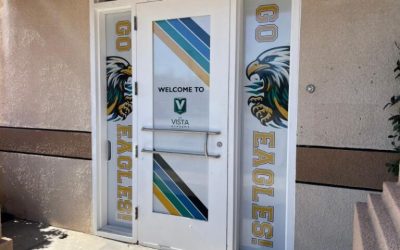 Perforated Window Graphics Brand Los Angeles Schools and Build School Spirit!