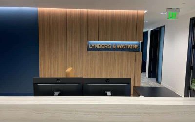 Acrylic Lobby Lettering Welcomes Visitors to Los Angeles Law Firm!