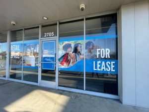 Retail Space “For Lease” Window Graphics in Anaheim, CA, are Graffiti-Proof!