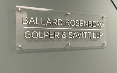 Custom Acrylic and Brushed Aluminum Lobby Logo Sign for Irvine Law Firm Welcomes Clients with a Professional Look!