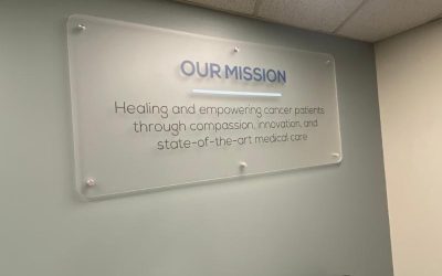 Mission and Values Wall Panels and a Dimensional Acrylic Wall Logo for Oncology Institute’s New Location in San Bernardino County!