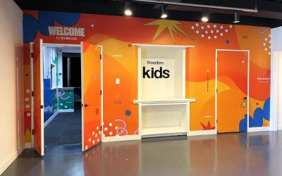 Printed Wallpaper Creates a Great Environment for Teaching Kids at Freedom Church in Whittier, CA!