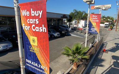 High Visibility Pole Banners Advertise and Bring in New Customers for Car Dealers in Orange County, CA!