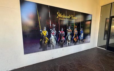 New Window and Wall Graphics for Medieval Times in Buena Park, CA Complete the Theme!