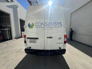 Custom vinyl graphics for Nissan NV2500 Sprinter Vans