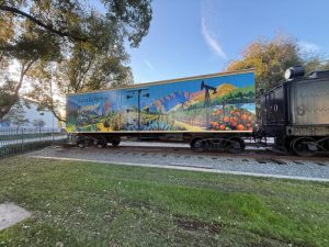 Historic train car vinyl mural wrap graphics in Los ANgeles, ca