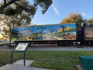 custom designed train car vinyl mural wrap in los angeles, ca