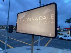 pylon sign face before replacement in anaheim, ca