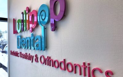 Costa Mesa, CA – Colorful Acrylic Logo Sign for Pediatric Dentist