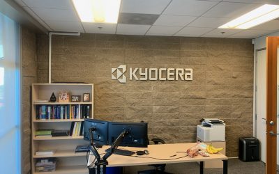 Goleta, CA – Custom Painted Aluminum Lobby Sign for Kyocera