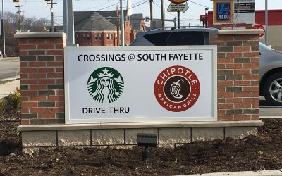 Monument Sign Installed at Crossings @ South Fayette by Spark Signs & Graphics – Bridgeville, PA