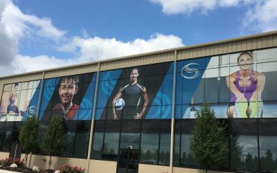 Bethel Park, PA – Building-length Window Mural Designed and Installed for Cool Springs Sports Complex