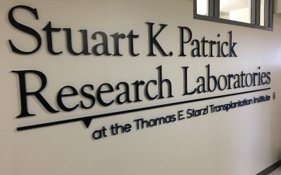 Pittsburgh, PA – Unique Letter Signs Fabricated to Dedicate Pitt Lab to Long-Time Supporter