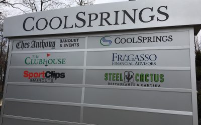 Bethel Park, PA – Two Unique Monument Signs Installed at Cool Springs Complex