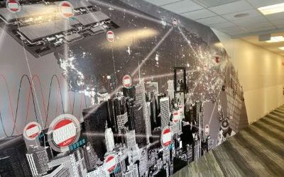 3 Partners Come Together to Create Stunning Office Wall Murals and Displays for Mitsubishi Electric in Cranberry Township!